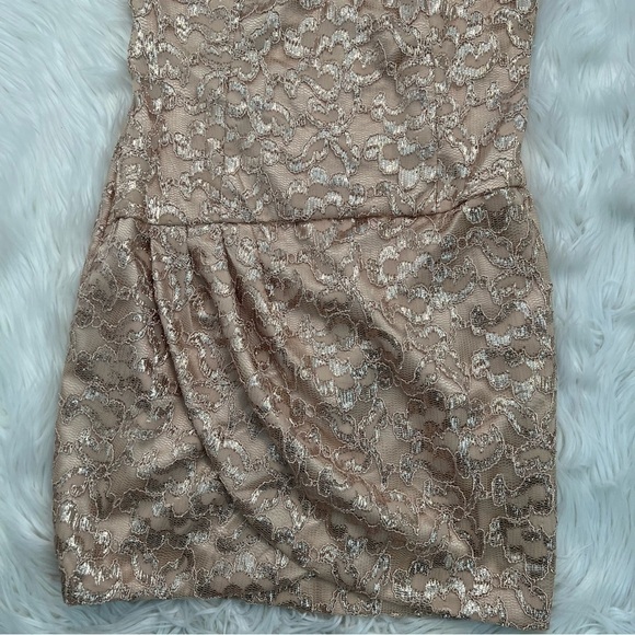 Kameez Mini Halter Dress Gold Glitter Lace - Picture 3 of 8